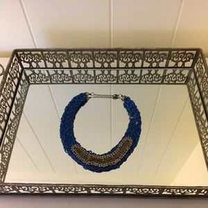 Blue thick statement collar necklace *+Bundle*